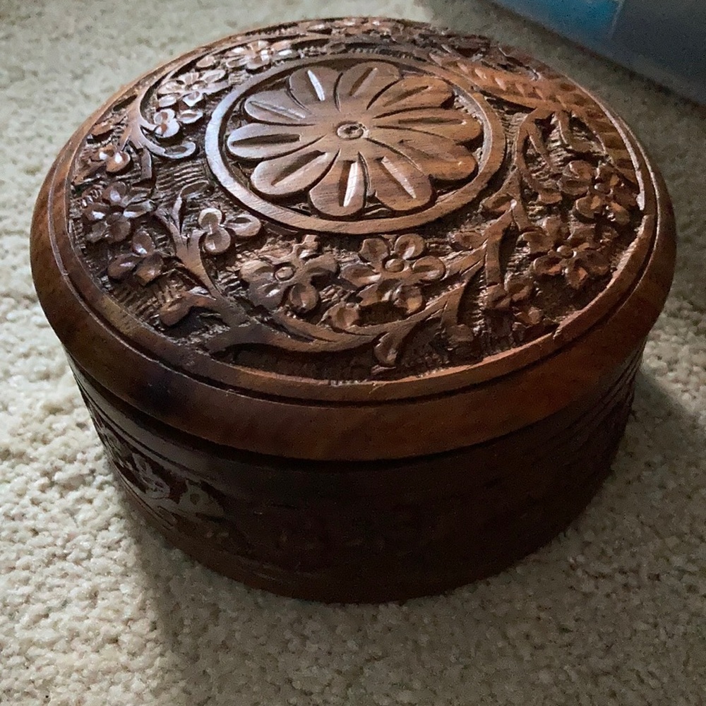 Beautiful hand carved Balinese wood box